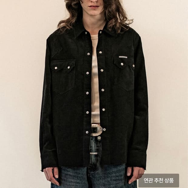 더바이닐 하우스 코듀로이 웨스턴 서츠 블랙 m