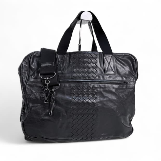 보테가베네타 인트레치아토 소가죽 보스톤백