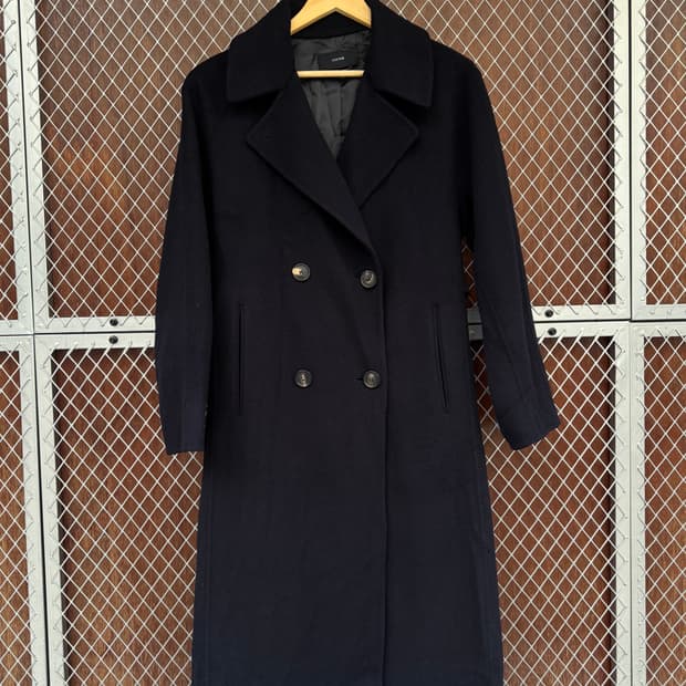한섬 시스템 SYSTEM 캐시미어 울 더블 롱코트