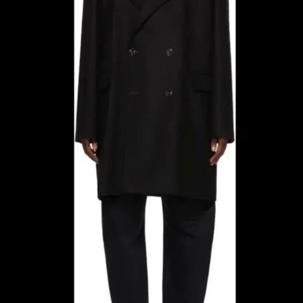 [구매] 르메르 더블브레스티드 코트 블랙 / 50
