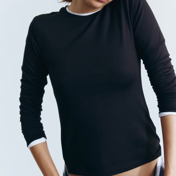 H&M 롱 슬리브 마이크로파이버 탑