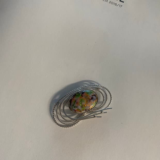 빈티지 오벌 스톤 브로치