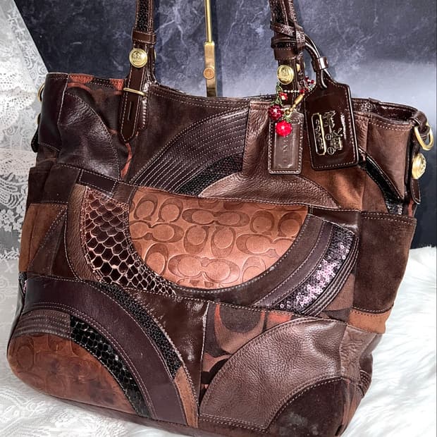Coach Chocolate Patchwork Archive Tote