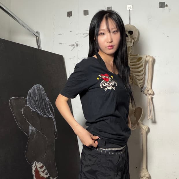 에드하디 Love Kills Slowly 해골 반팔티 XL