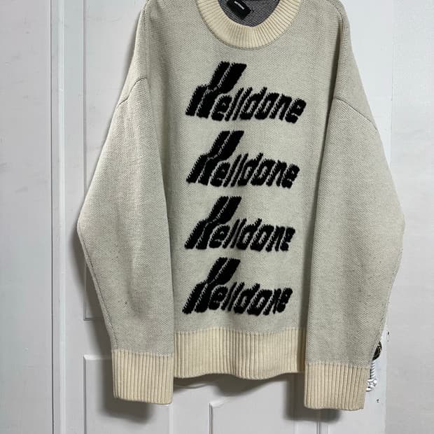 웰던 WE11DONE 로고 파일 니트