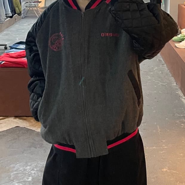 엄브로 아약스 90s 퀄팅 배색 바시티 자켓 H2217