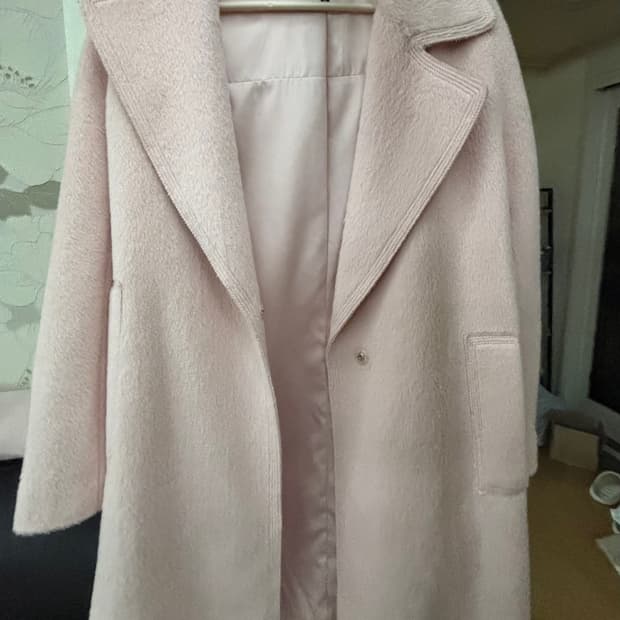 케네스콜 딸기우유색 알파카 코트 66