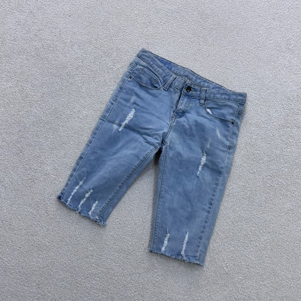 S 빈티지 여성 5부 데님 반바지 0506E