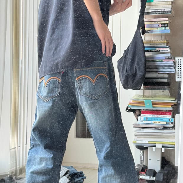 리바이스 527 w34 L32 부츠컷 옐로우스티치