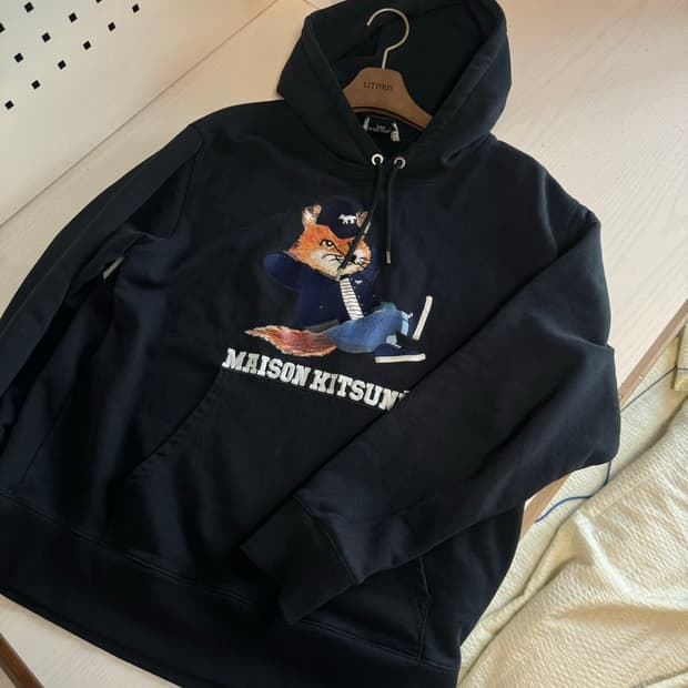 메종키츠네 후드티 블랙 M