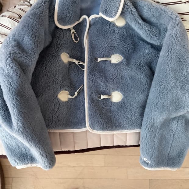 누아르나인 베베 시어링 자켓 블루