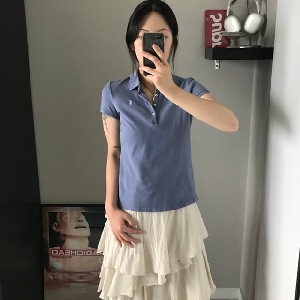 폴로 랄프로렌 포니로고 블루 카라티