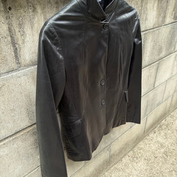 질샌더 레더 자켓