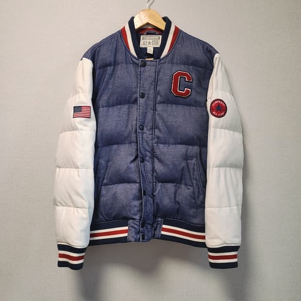 [XL] 컨버스 올스타 덕다운 데님 패딩 야구 점퍼