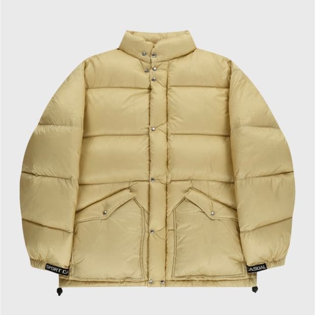 헤리티지플로스 립스탑 구스다운 패딩 베이지