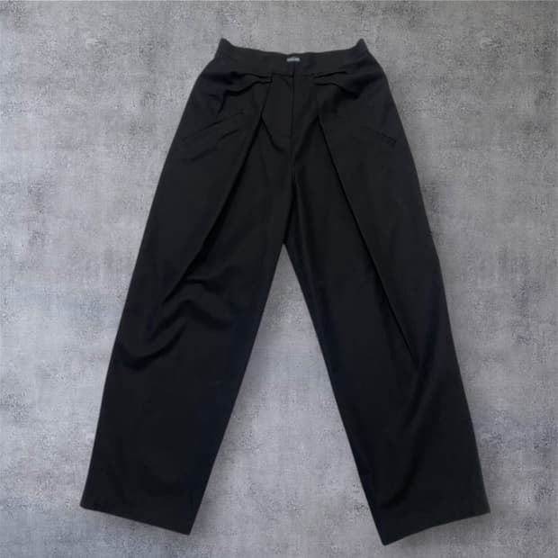 더 일마 THE ILMA 블랙 코튼 와이드 팬츠 S