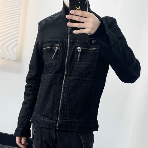 XL 버커루 블랙 바이커 자켓