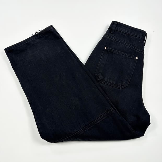 26 VTG 빈티지 여성 와이드 벌룬핏 흑청 카펜터 데님팬츠