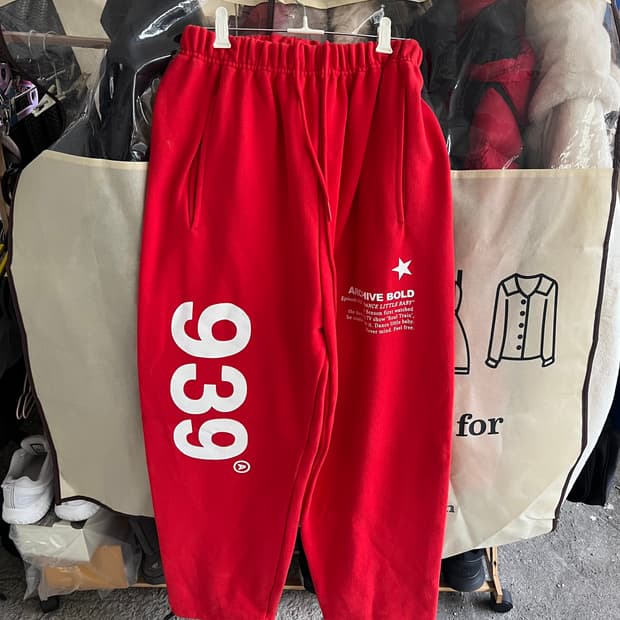 아카이브 볼드 939 레드 조거팬츠 M