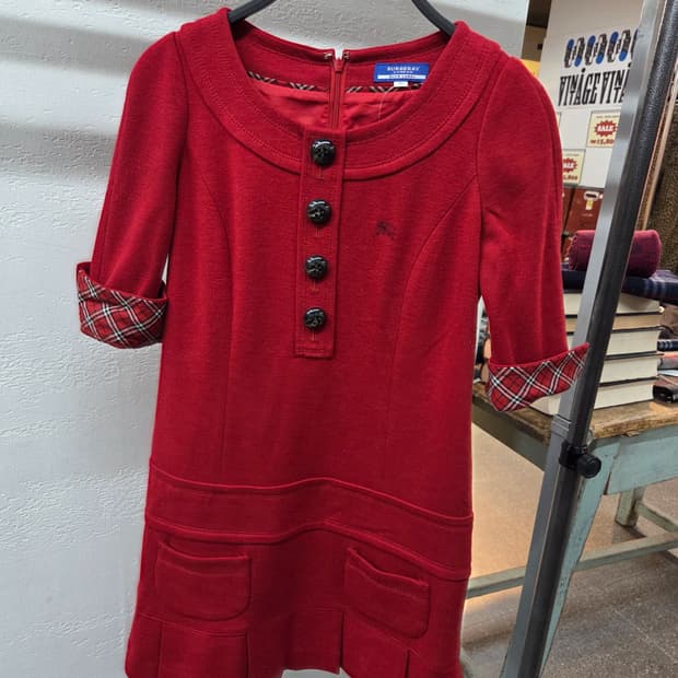 BURBERRY 버버리 레드 미니원피스