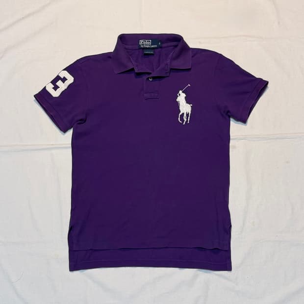 폴로 랄프로렌 빅포니 치프키프 카라티 퍼플 화이트