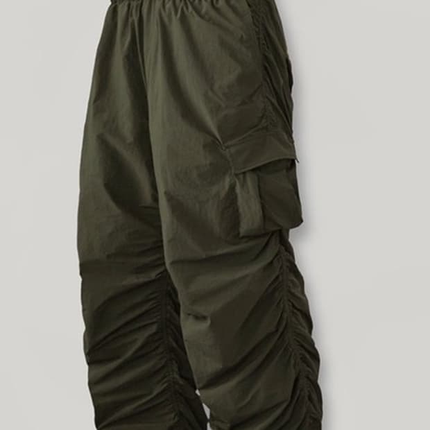 (엔하이픈정원착용) LAFUDGESTORE 와이드셔링카고팬츠 올리브카키