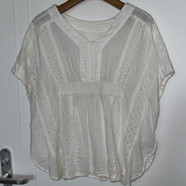 Cotton Eyelet Dolman Blouse