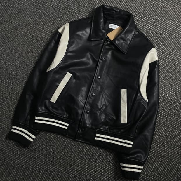 파르티멘토 버핑 레더 바시티 자켓y 4614