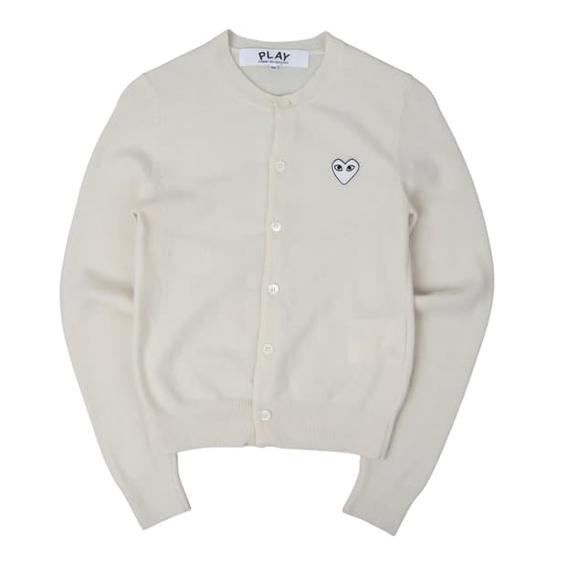 꼼데가르송 24ss 아이보리 화이트 와펜 가디건