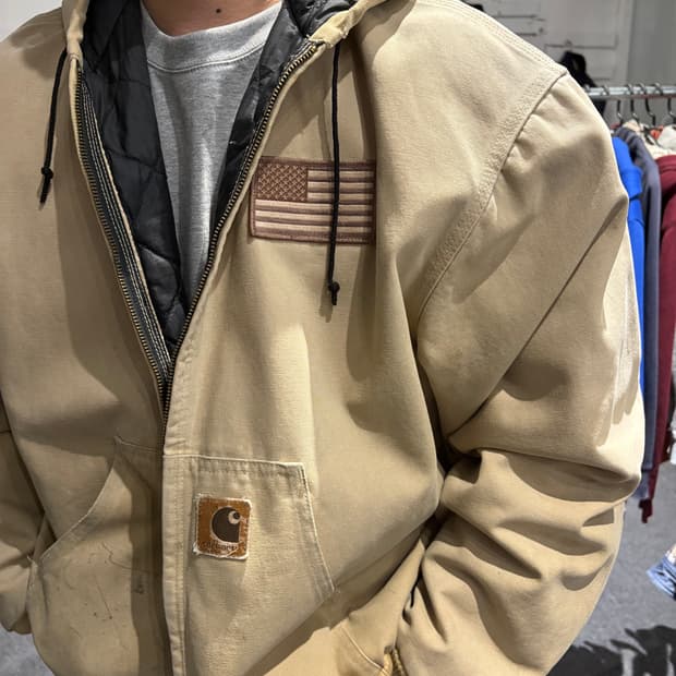 90’s Carhartt 칼하트 성조기 덕 액티브 후드 자켓