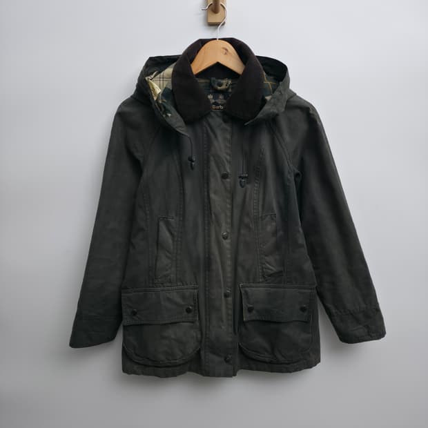 [34,S] 바버 비드넬 후드 왁스 자켓