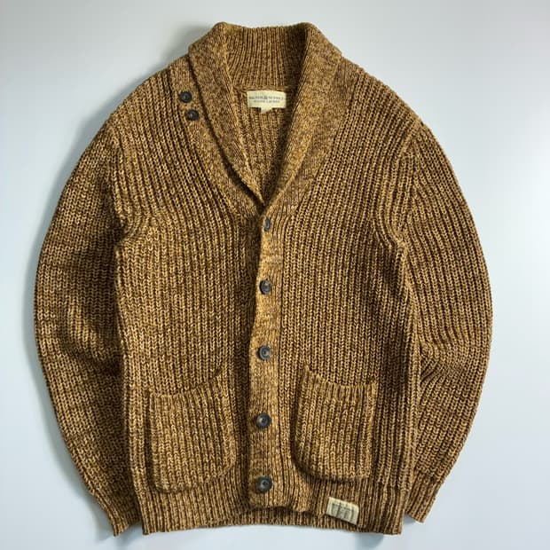 Polo  데님앤서플라이 헤비코튼 카멜 베이지 스웨터 가디건