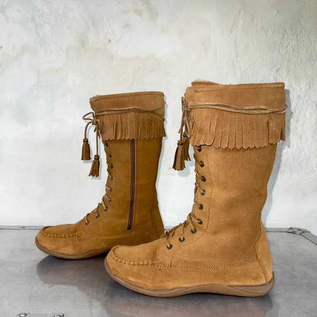 레어 LL BEAN 풀박스 프린지 프린지 기모 부츠