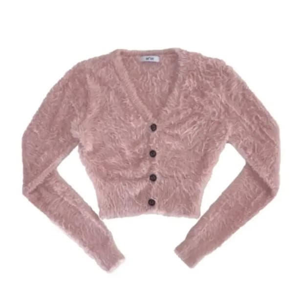 애즈온 마카롱 가디건 핑크