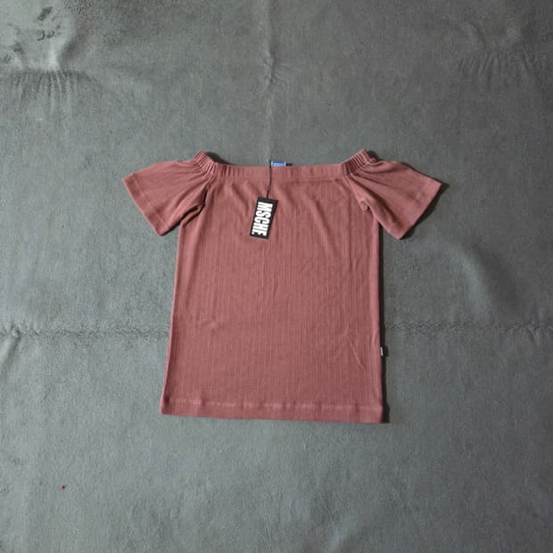 새상품 미스치프 오프숄더 탑 반팔 툴리안 핑크