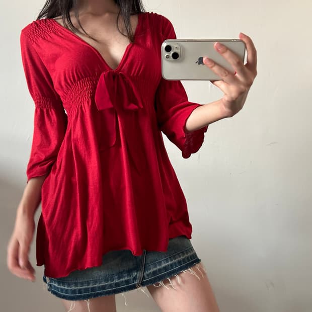 vintage bow blouse