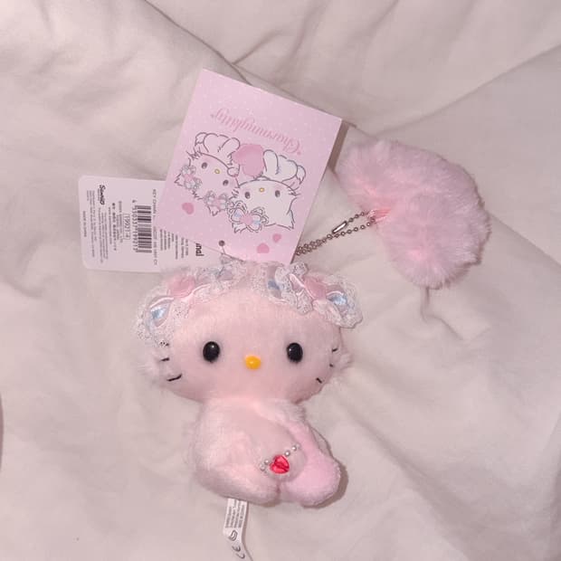 산리오 챠미키티 헤이세이 허니큐트 마스코트 인형 키링 키티 후와후와