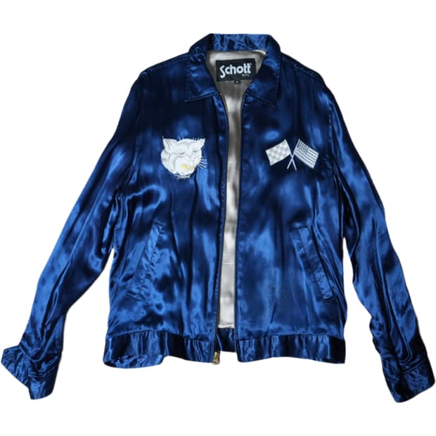 쇼트 세틴 자켓 scottie  자수