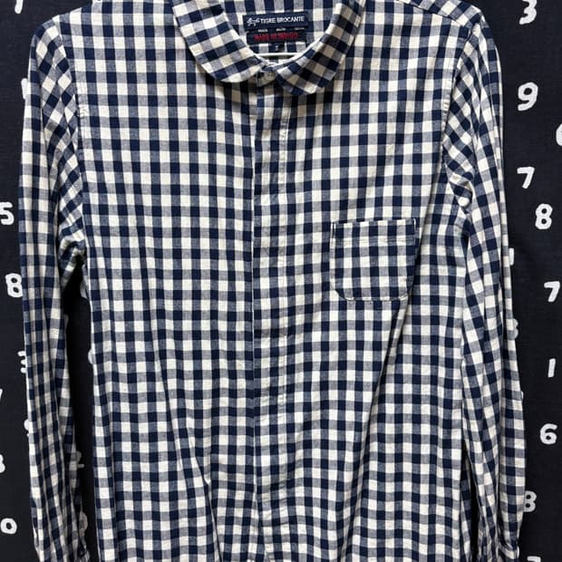 tigre brocante 티그루 브로칸테 인디고 깅엄체크 셔츠 M