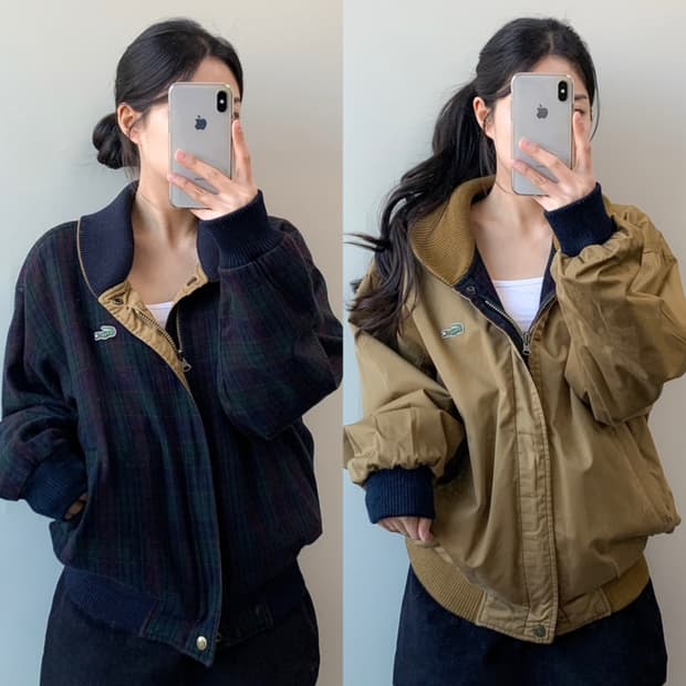 라코스테 양면 블루종 자켓