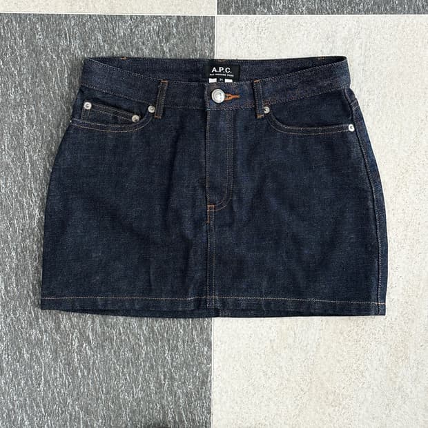 아페쎄 생지 데님 미니 스커트 