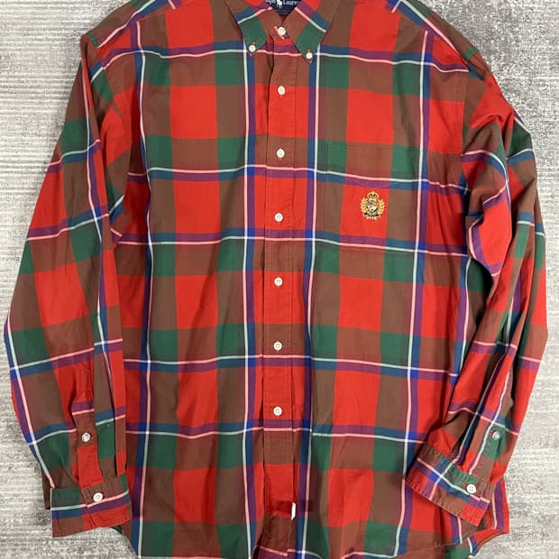 90s Polo RL 월계수 자수 빅셔츠