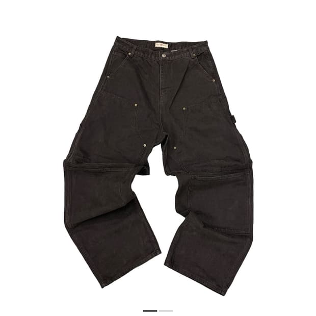 아오이로 커티드 더블니 팬츠 블랙펄