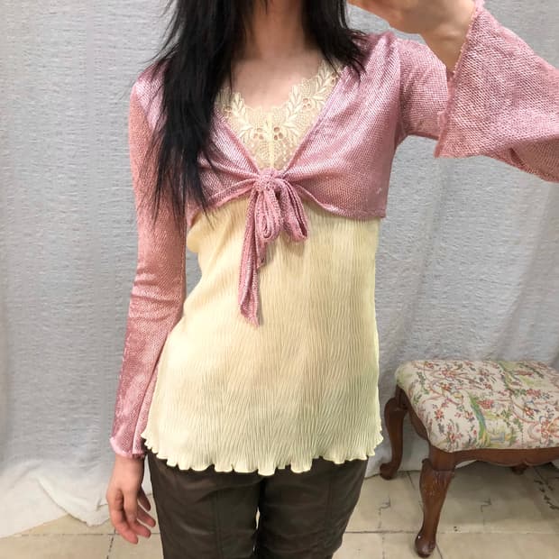 Rose glow knit bolero