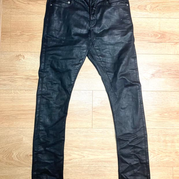 RICK OWENS 디트로이트 컷 코팅 데님 진 SBW