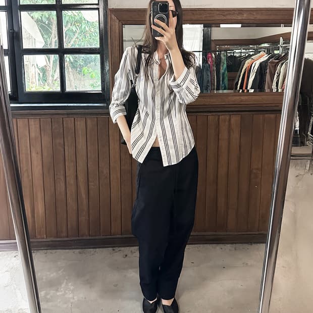 Y'S cotton cropped pants