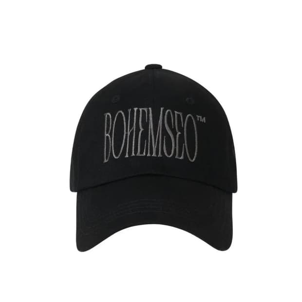 보헤미안서울 시그니처 로고 코튼 볼캡 블랙 BOHEMSEO