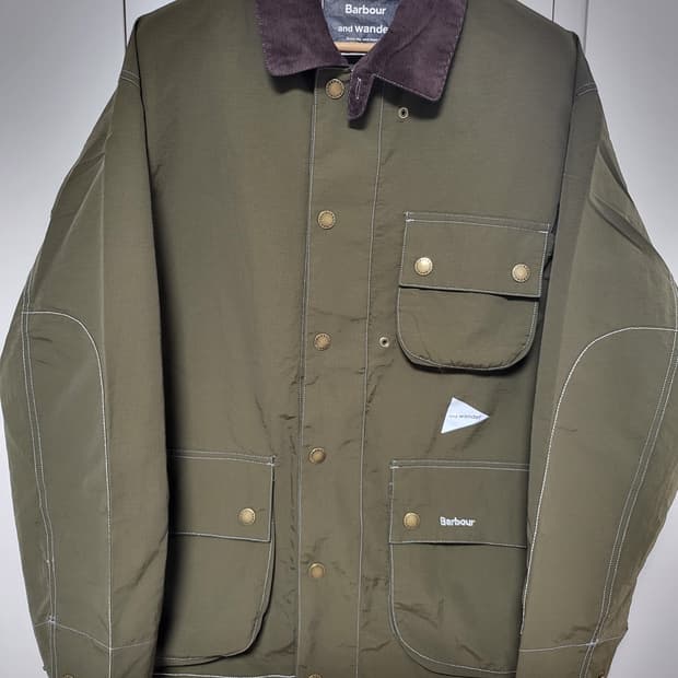 앤드원더 바버 피버 자켓 올리브 Barbour and wander