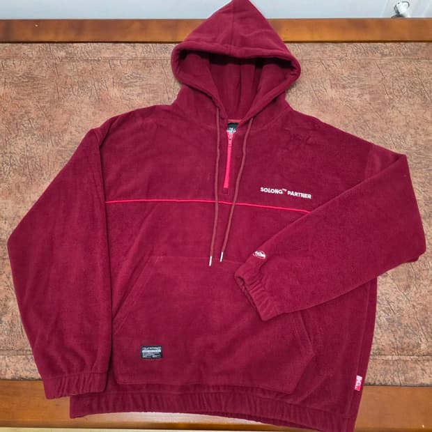 TWN 오버핏 플리스 반집업 후드티 M