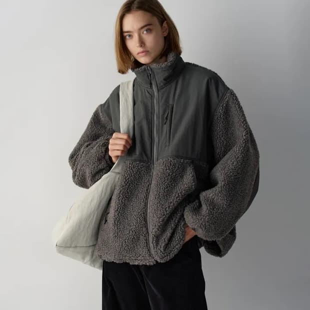 (오늘만 판매) (미개봉) 파사드패턴 플리스 자켓 (차콜) (small)